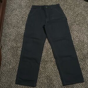 Carhartt B11 Loose Fit Washed Duck Utility Black Work Pants Dungaree Fit 33x32